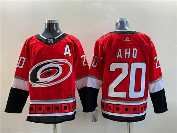 Mens Carolina Hurricanes #20 Sebastian Aho NEW Red Stitched Jersey->carolina hurricanes->NHL Jersey
